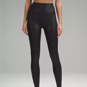 black lululemon shine align leggings 28”